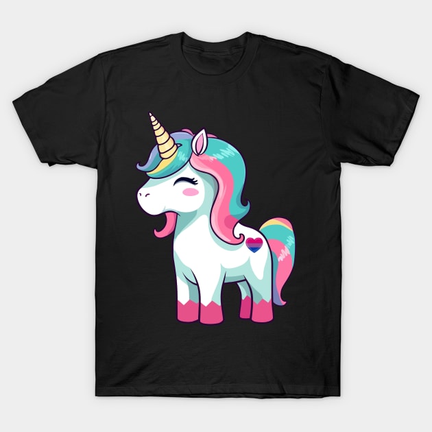 Bisexual Pride Unicorn T-Shirt by PicklePrintables